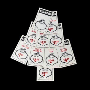 Vintage 1960s Christmas Gift Sale Advertising Signs Black Red White Lot of 10